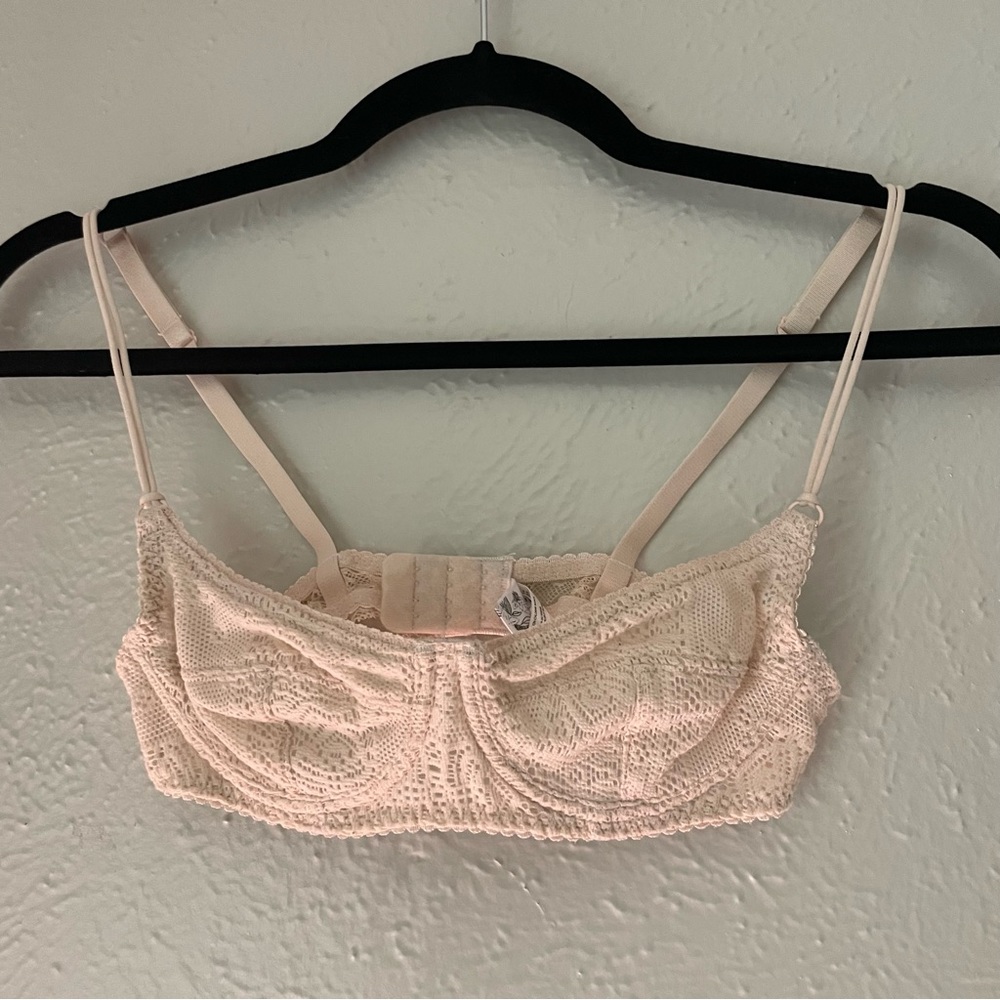 Creme Nude Colored Mesh with Under Wire Intimately by Free People Bralette